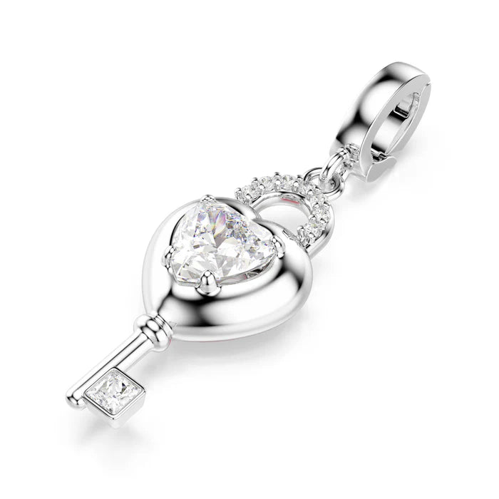 Pendente charms Idyllia Cuore con chiave Bianco