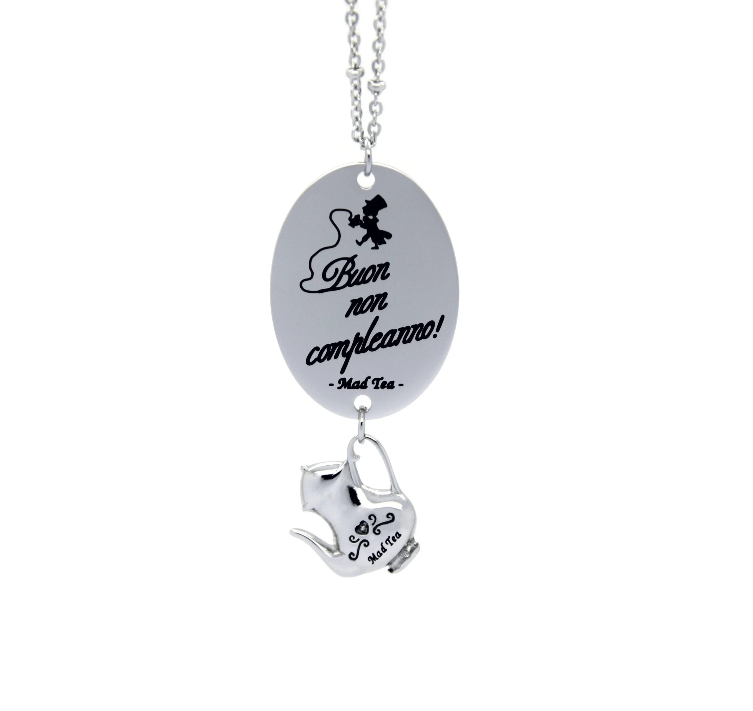 Collana del Cappellaio Matto “Buon non compleanno”