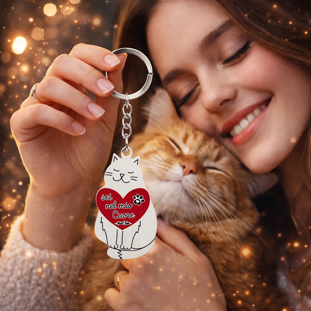 Portachiavi Gatto “Sei nel mio cuore”