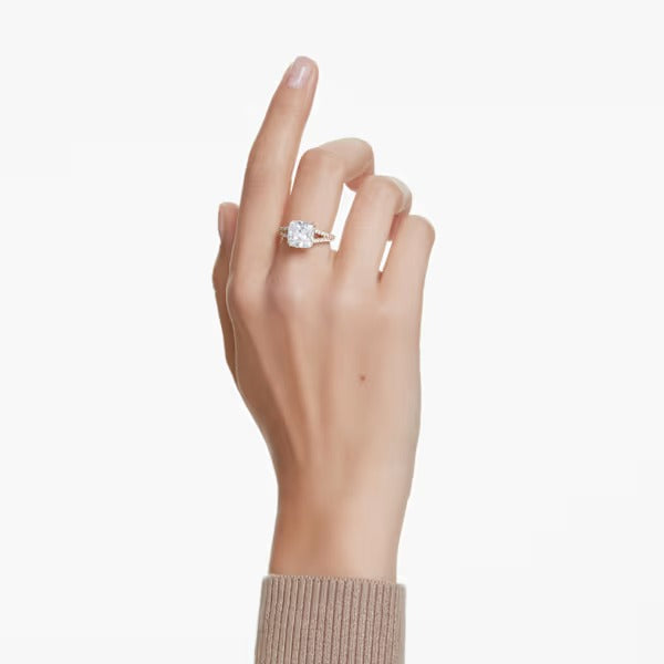 Anello cocktail Stilla squadrato placc oro