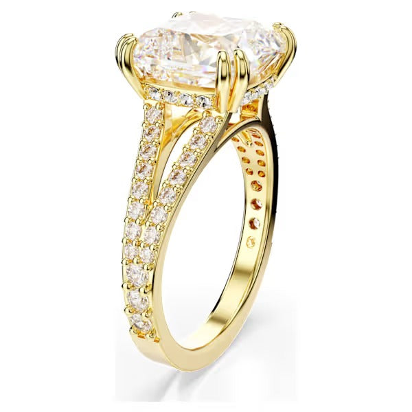Anello cocktail Stilla squadrato placc oro