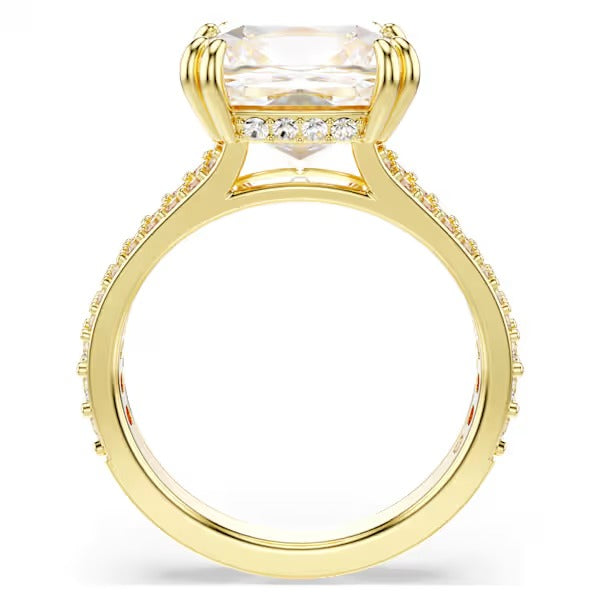 Anello cocktail Stilla squadrato placc oro
