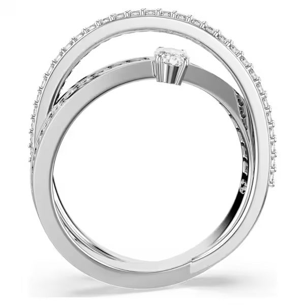 Anello Hyperbola Taglio misto Bianco