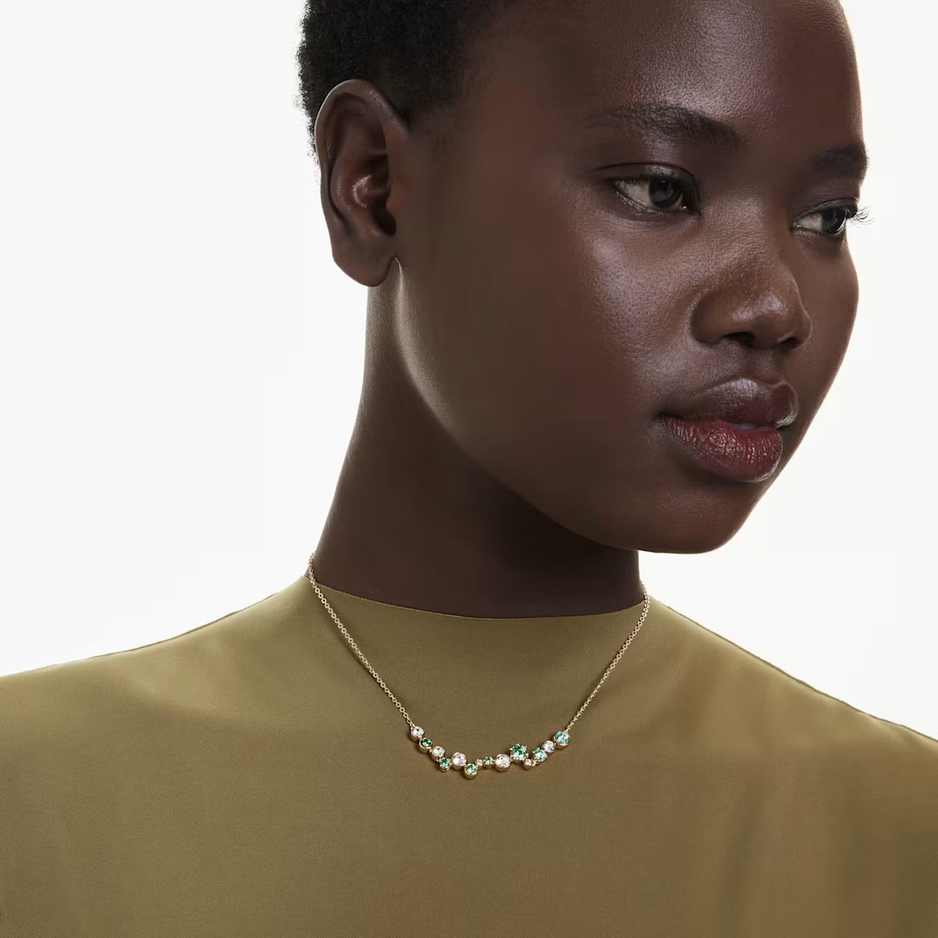 Collana Constella Barretta Verde Placc oro