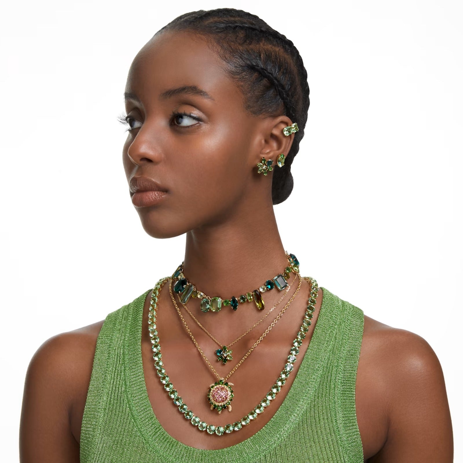 Collana Gema Taglio misto Verde