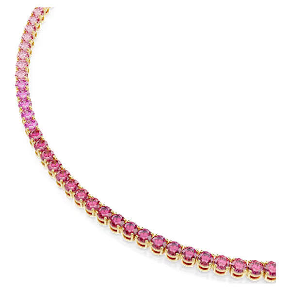 Collana Tennis Matrix Rosa Placc oro