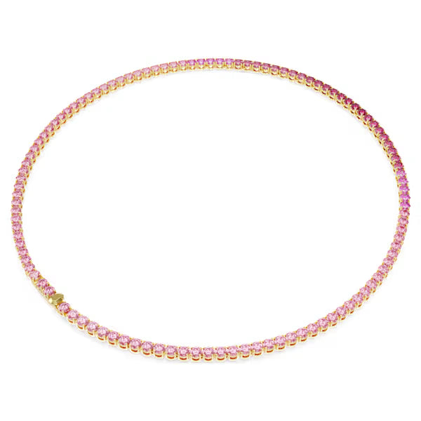 Collana Tennis Matrix Rosa Placc oro