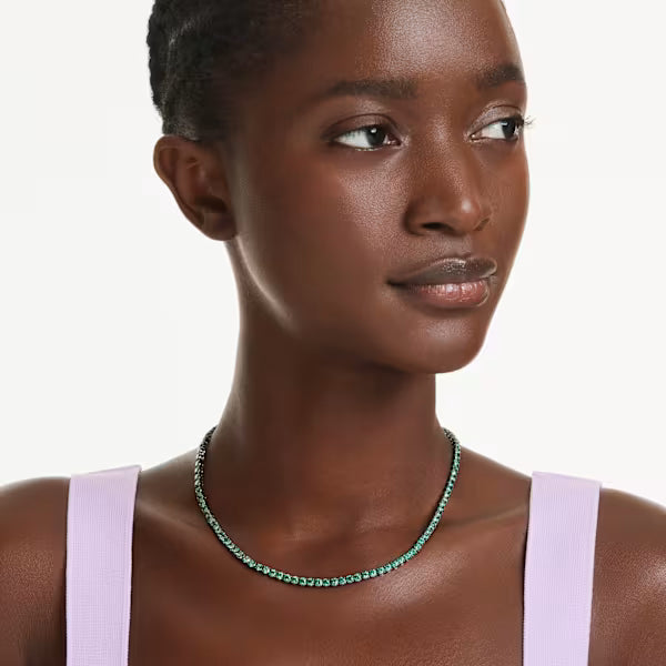 Collana Tennis Matrix Verde Placc rutenio