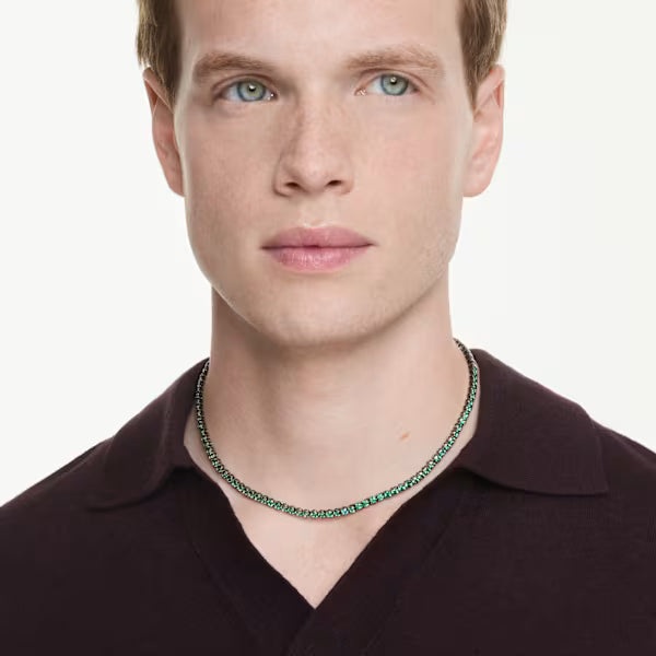 Collana Tennis Matrix Verde Placc rutenio