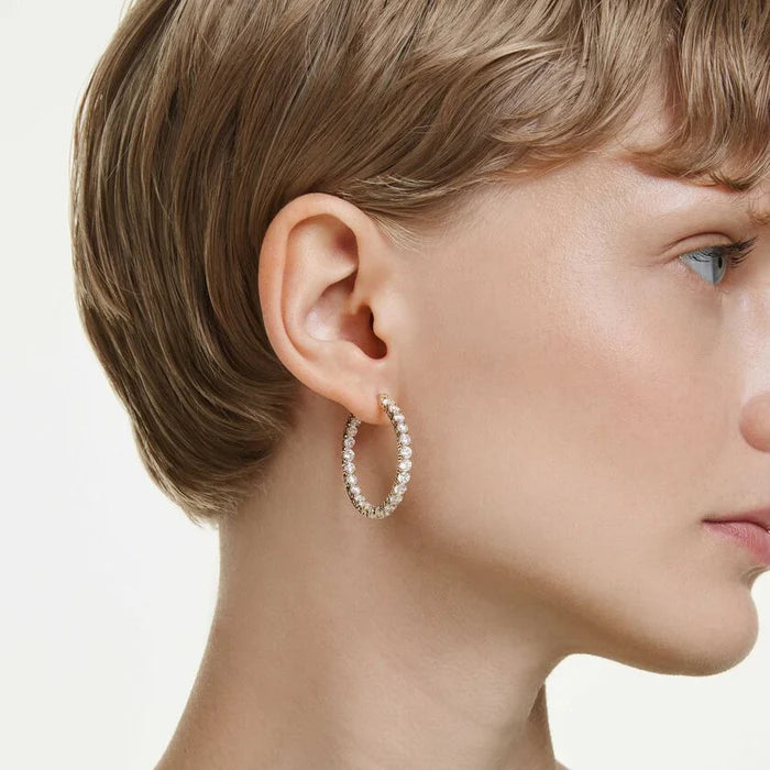 Orecchini a cerchio Matrix placc oro