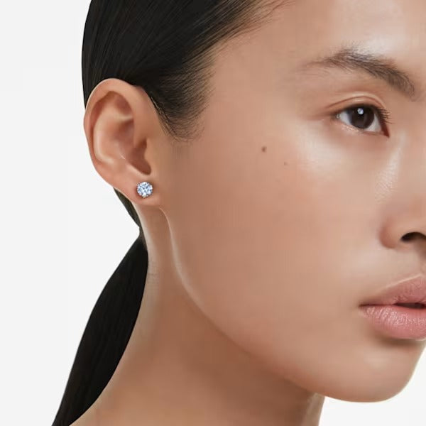 Orecchini Solitaire Round Azzurro