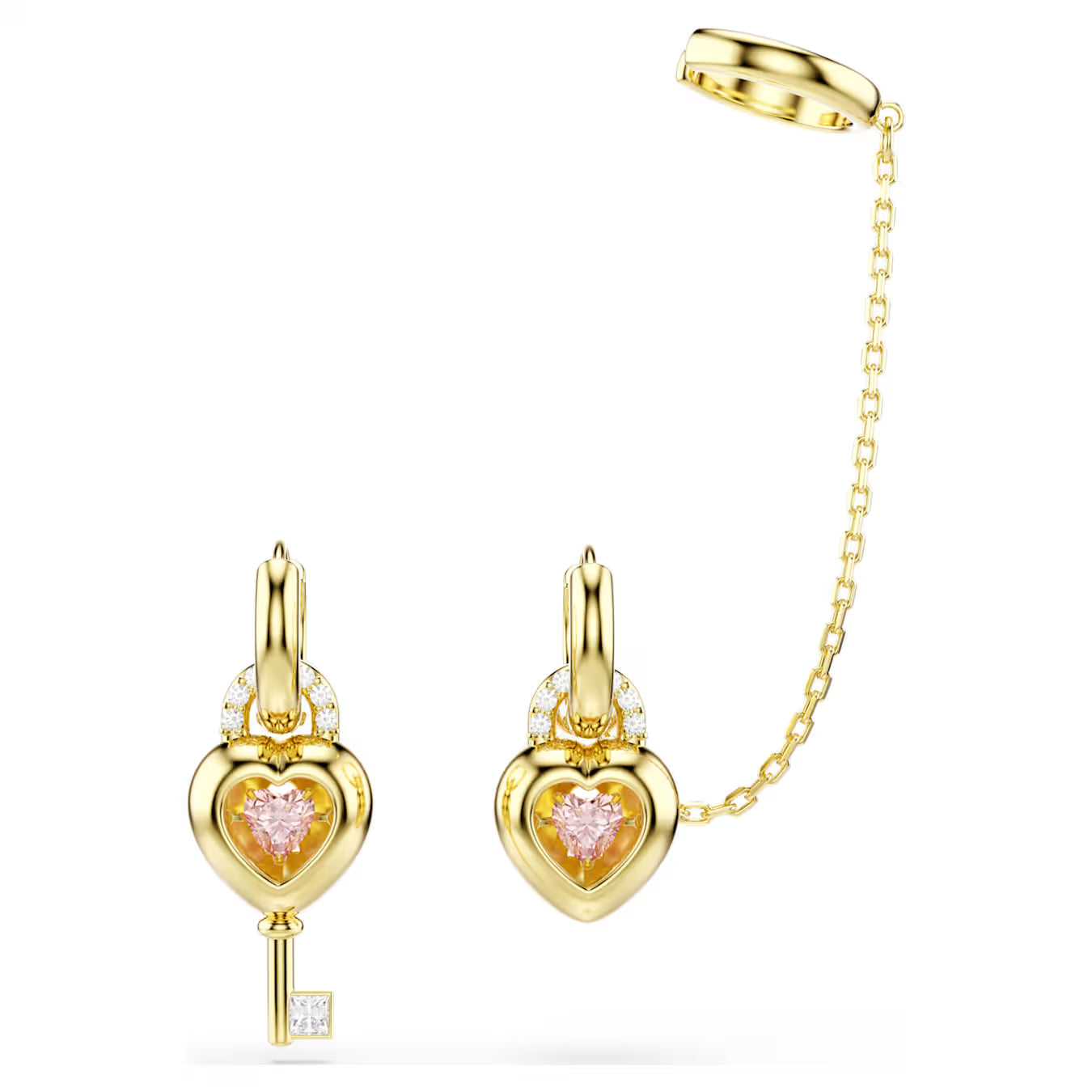 Orecchini Idyllia ear cuff cuore e chiave