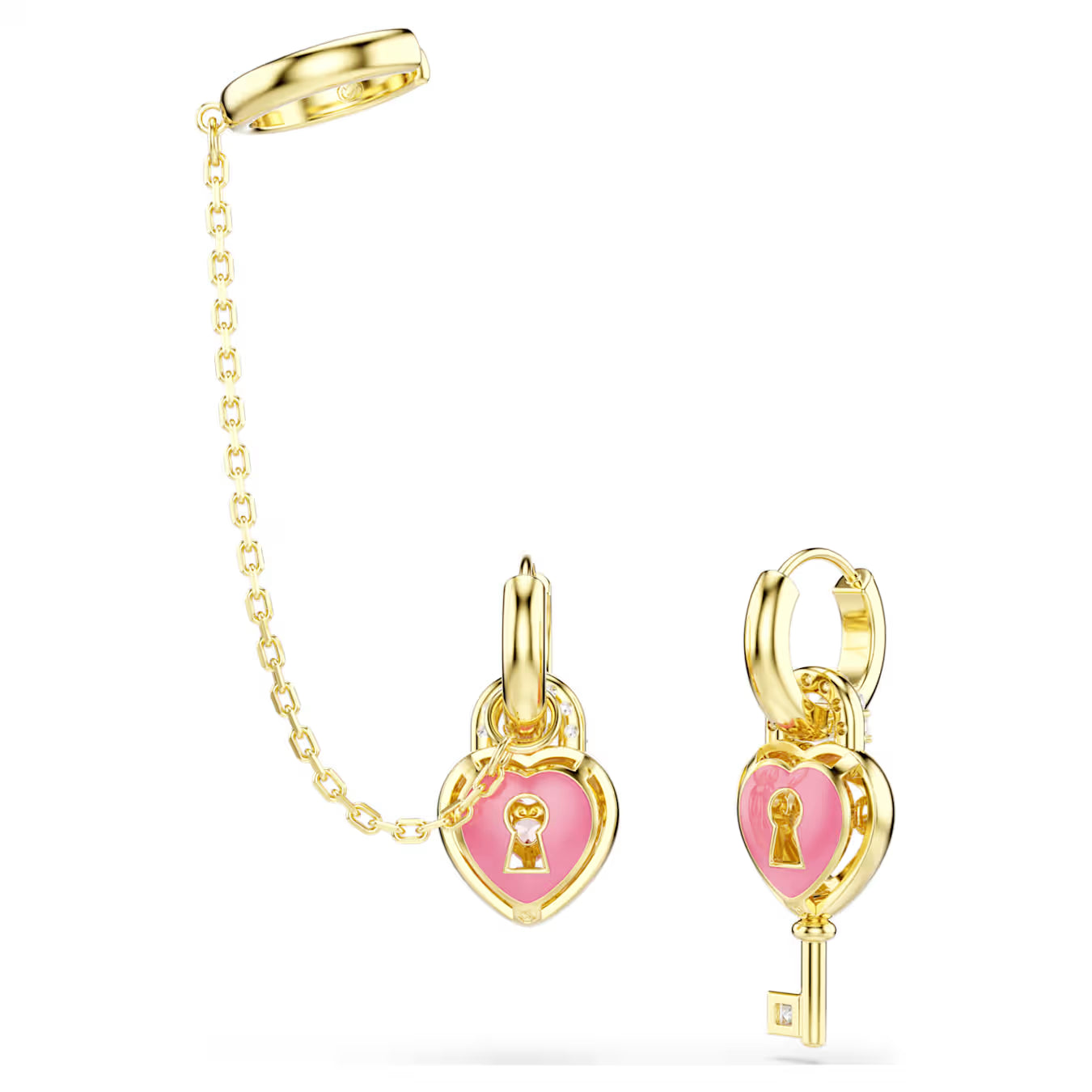Orecchini Idyllia ear cuff cuore e chiave