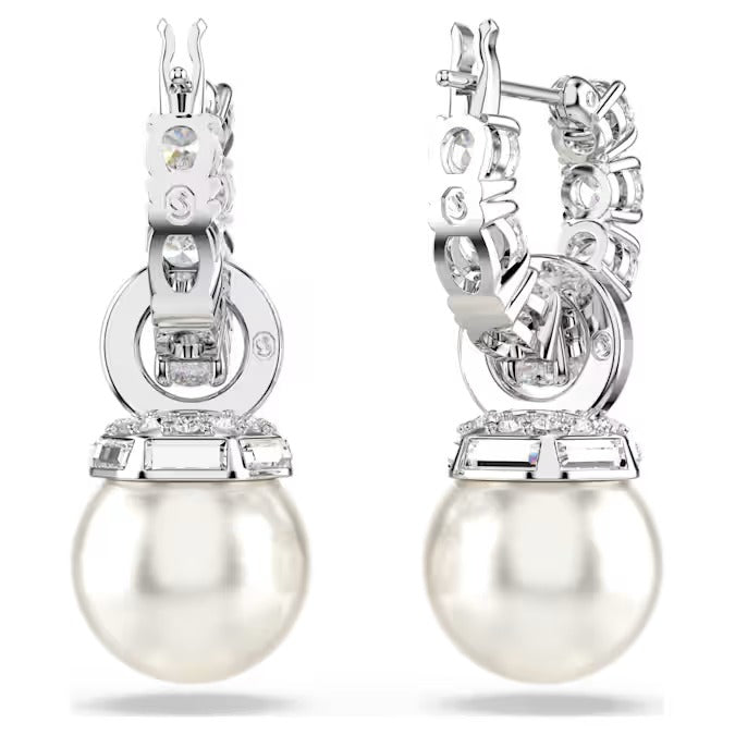 Orecchini cerchio pendenti Matrix Crystal Pearl