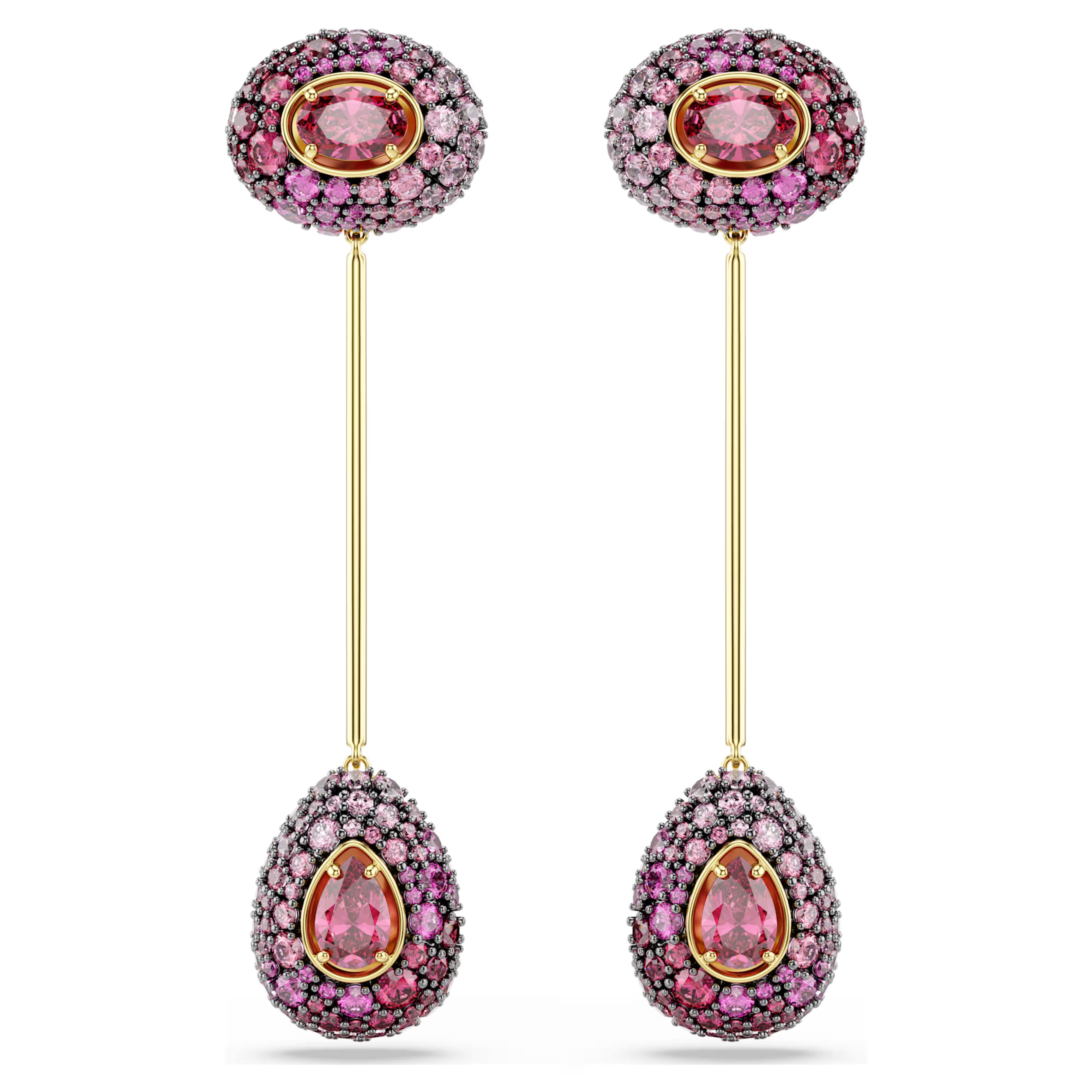 Orecchini pend Sublima Pear Rossi placc oro 18K
