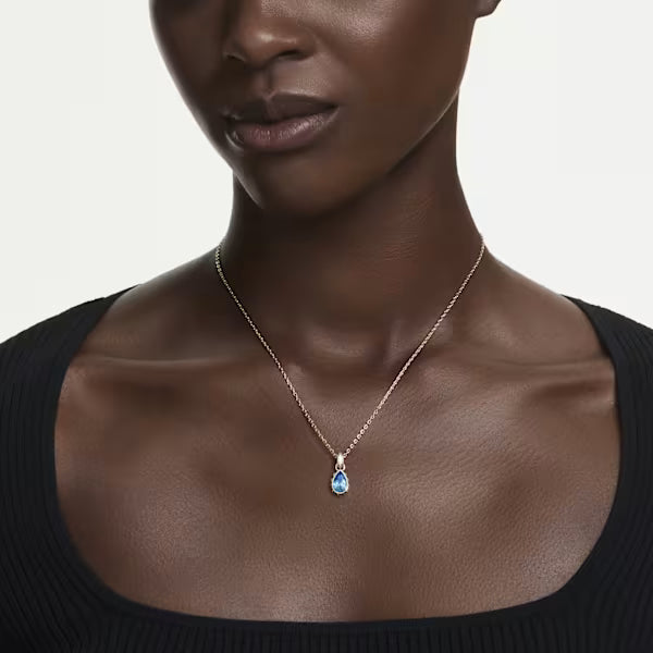 Pendente Chroma Pear Blu placc oro 18K