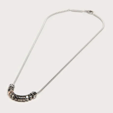 Collana Geometrics in acciaio con diamanti