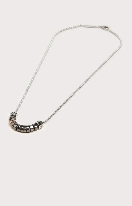 Collana in acciaio con diamanti