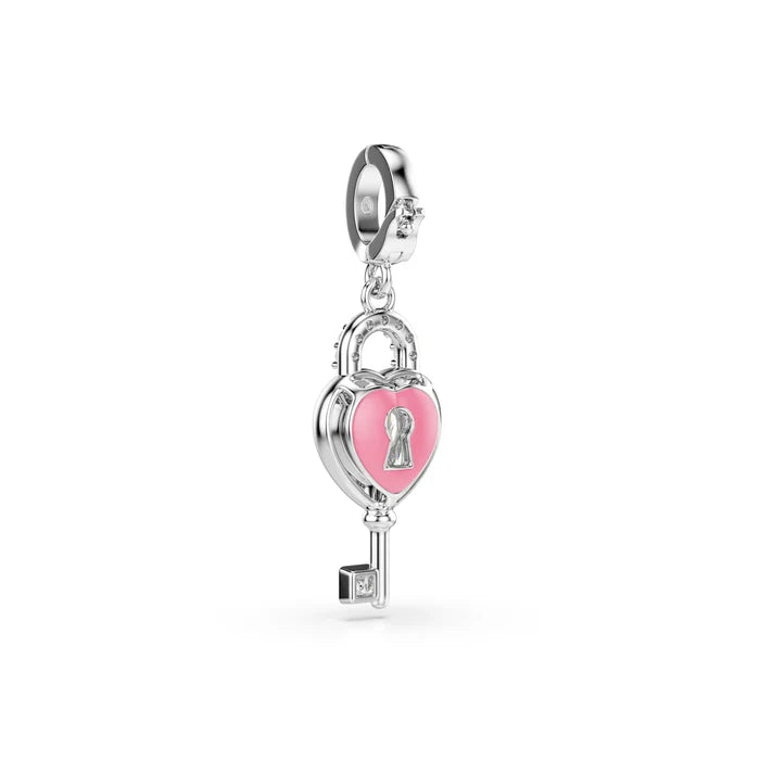 Pendente charms  Idyllia Cuore con chiave Bianco