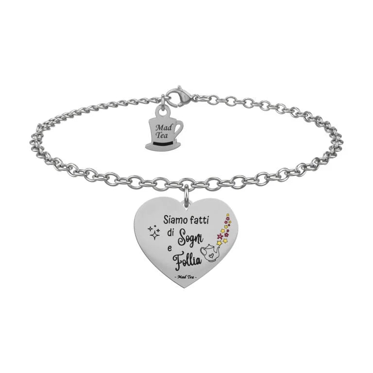 Bracciale cuore “Siamo fatti di sogni e Follia”