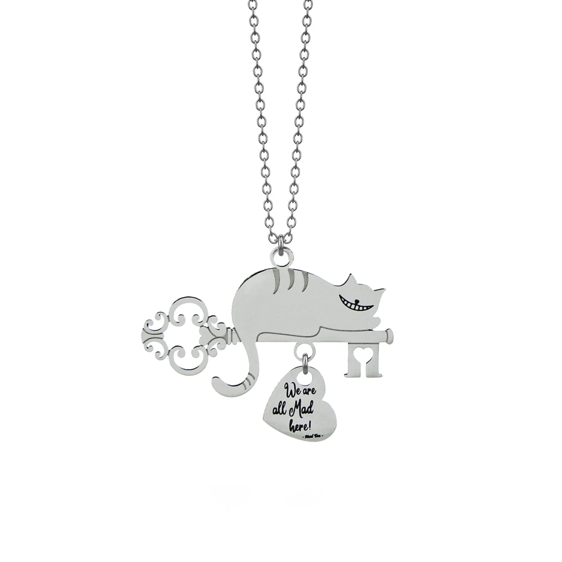 Collana Gatto di Alice “We are all mad here!”