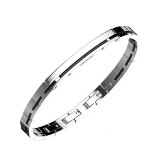 Bracciale in acciaio e nero uomo