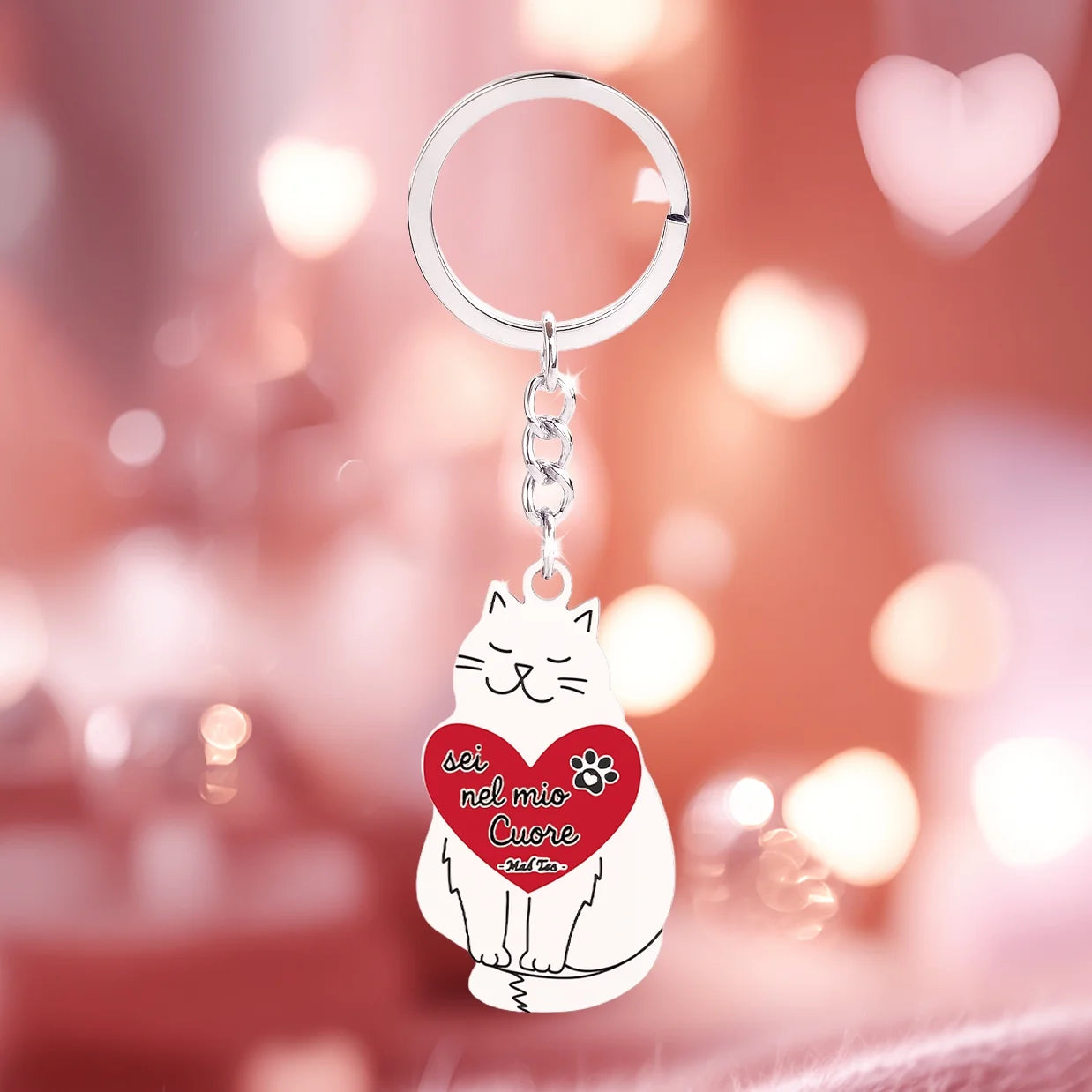 Portachiavi Gatto “Sei nel mio cuore”