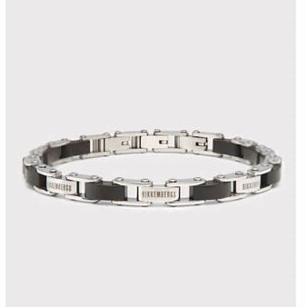 Bracciale uomo in ebano e acciaio