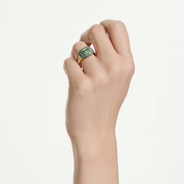 Anello Sublima ottagon Verde placc oro 18K