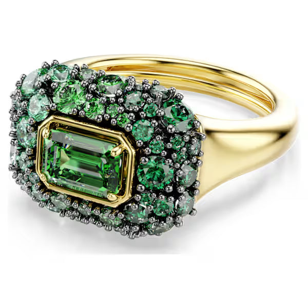 Anello Sublima ottagon Verde placc oro 18K