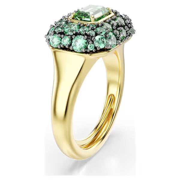 Anello Sublima ottagon Verde placc oro 18K