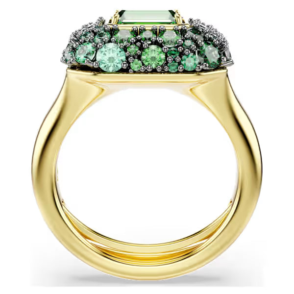 Anello Sublima ottagon Verde placc oro 18K