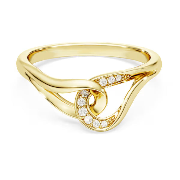 Anello Classica Taglio Concatenato Argento Sterling placc oro 18k