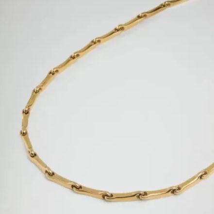 Collana Tubolare in acciaio Placc Oro