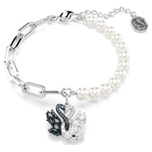Carica l&#39;immagine nel visualizzatore di Gallery, Braccialetto Pearl Cigno Bianco Nero
