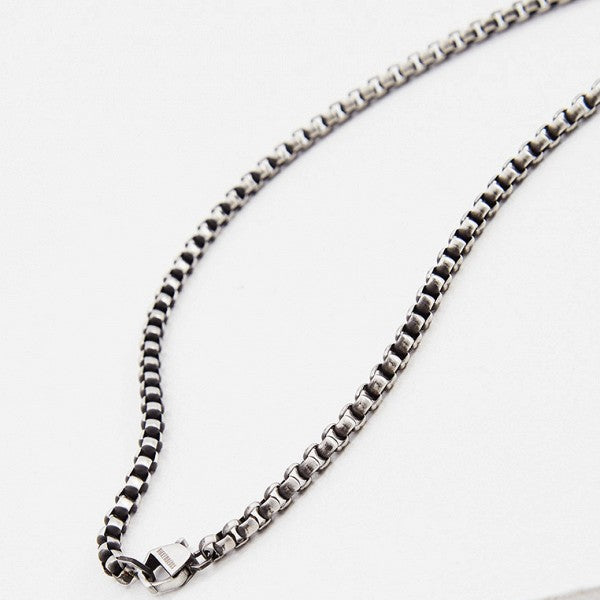 Collana tubolare Rolò in Acciaio spazzolato