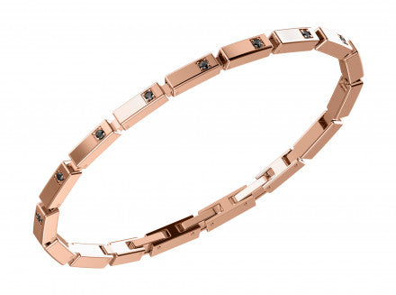Bracciale Performance acciaio oro rosa e diamanti