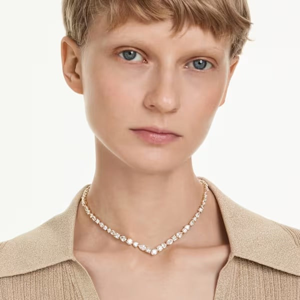 Collana Mesmera Taglio misto a V Placc oro