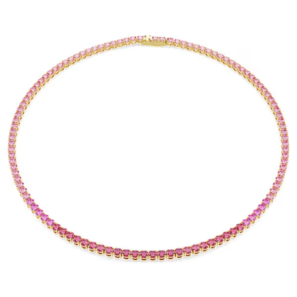 Collana Tennis Matrix Rosa Placc oro