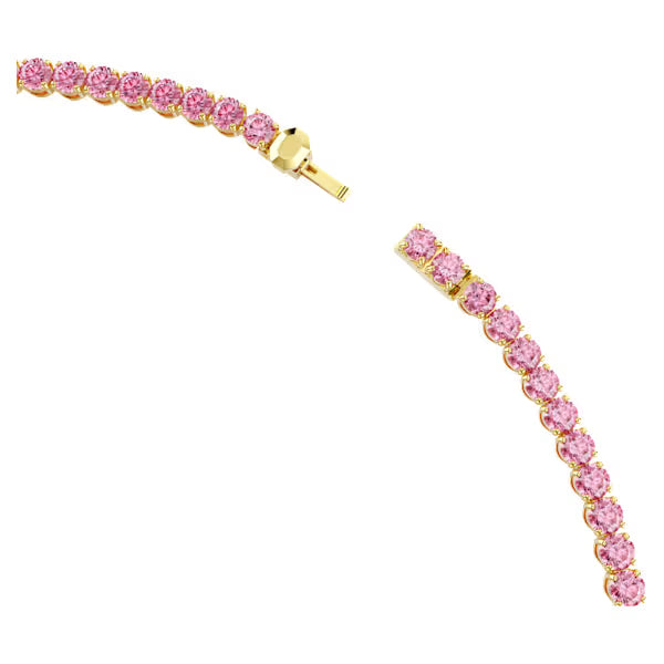 Collana Tennis Matrix Rosa Placc oro