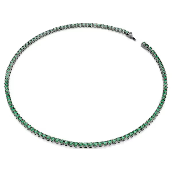 Collana Tennis Matrix Verde Placc rutenio