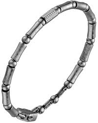 Bracciale Bamboo in acciaio e diamanti neri placc rutenio