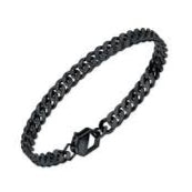 Bracciale Skin Uomo Nero con diamanti