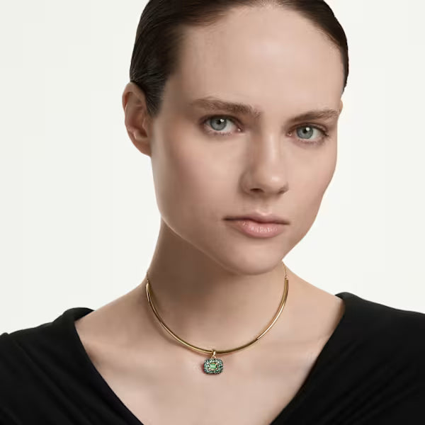 Girocollo Sublima ottagonale Verde placc oro 18K