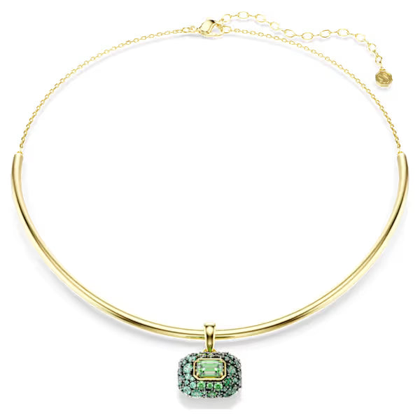 Girocollo Sublima ottagonale Verde placc oro 18K