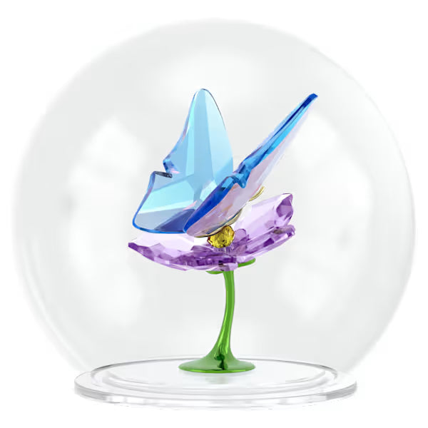 Idyllia Sfera in Vetro con Farfalla e Fiore