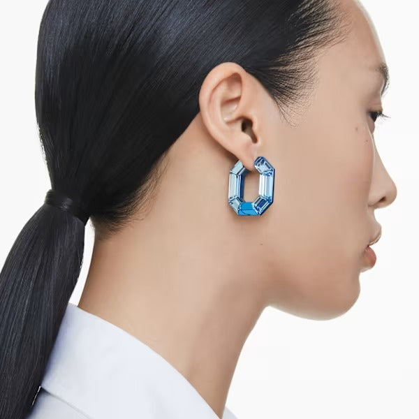 Orecchini a cerchio Lucent ottagon Blu