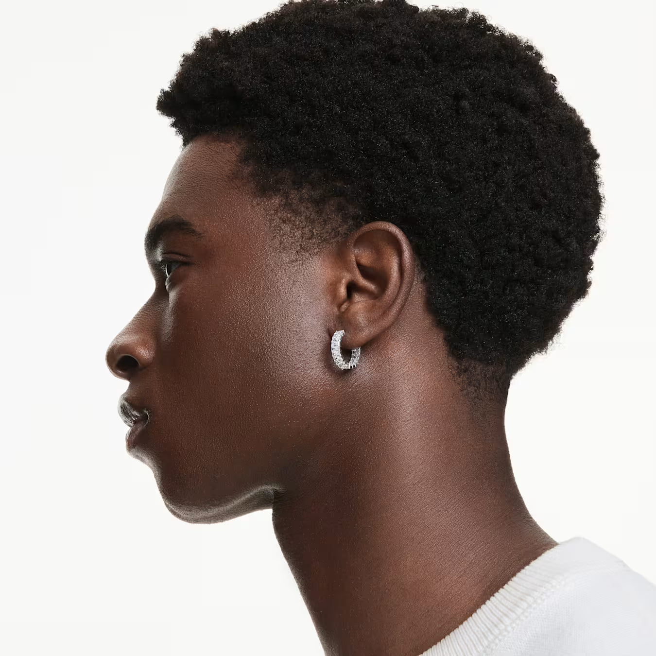 Orecchini cerchio Matrix baguette