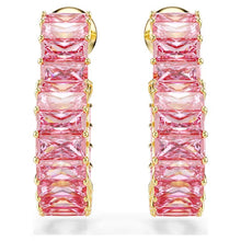 Carica l&#39;immagine nel visualizzatore di Gallery, Orecchini cerchio Matrix baguette Cuore Rosa
