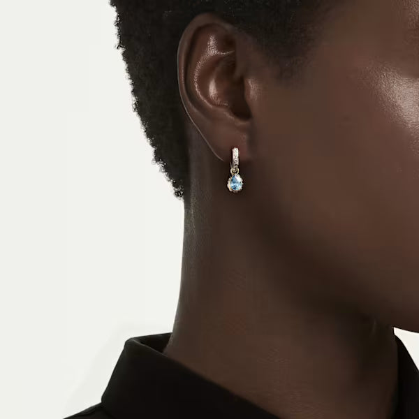 Orecchini pend Chroma Pear Blu placc oro 18K